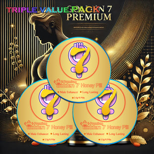 Golden 7 Premium Honey Pill 3500mg|Long Lasting Up to 7 Days Natural Male Performance Support Triple Value Pack 18 Honey Pills